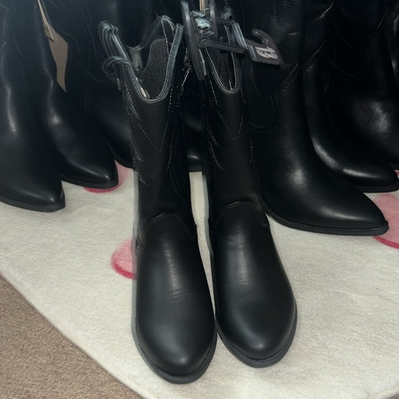 Madden NYC Black cowgirl boots classic horse riding boot high knee leather - Picture 3 of 5